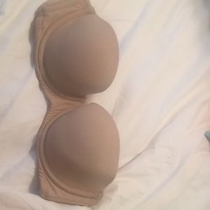 Strapless tan bra